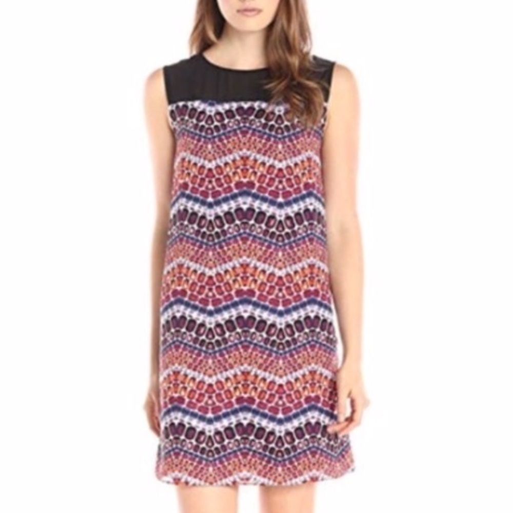 SAM EDELMAN Sleeveless Going Gray Z Dress Size Small in Multi Mosaic Print